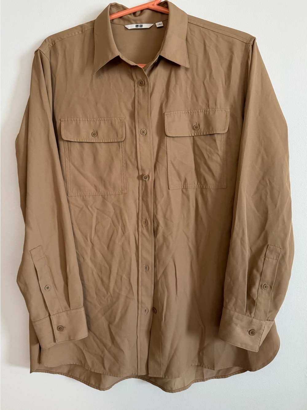 Uniqlo Tan Button Down Shirt Size S